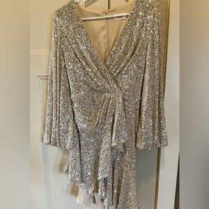 Eliza J Silver Sequin Dress